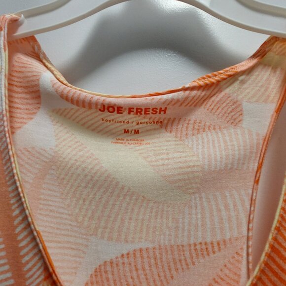 JOE FRESH "Boyfriend" Women's Orange Graphic Print Sleeveless Tank/Tunic - Med - Picture 10 of 10